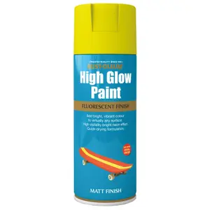 Rust-Oleum High Glow Yellow Matt Fluorescent effect Multi-surface Spray paint, 400ml