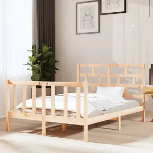 Berkfield Bed Frame Solid Wood Pine 135x190 cm 4FT6 Double