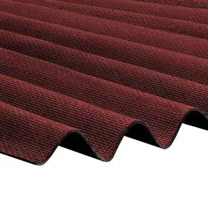 Pack of 10 - BituRoof - Durable Red Corrugated Bitumen Roofing Sheets - 2000x950mm