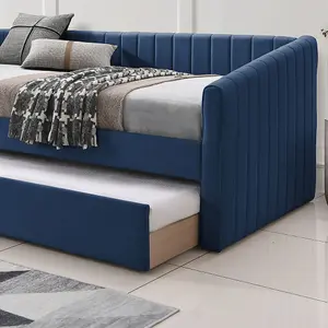 Sanderson Navy Blue Upholstered Day Bed Including Underbed