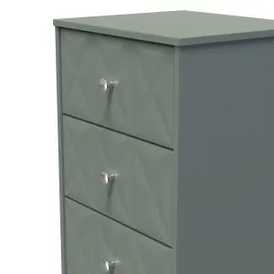 San Jose Ready assembled Green 5 Drawer Bedside chest (H)1120mm (W)450mm (D)395mm