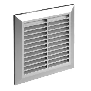 170 mm x 170 mm Silver Matt Air Vent Grille for 100 mm Round Duct Hose Pipe Connection