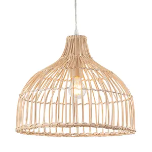 Luminosa Dome Pendant Light Natural Rattan