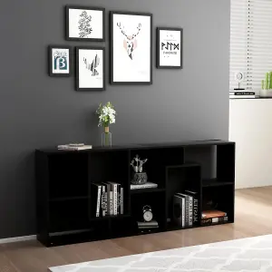 Berkfield Book Cabinet Black 67x24x161 cm Engineered Wood