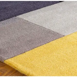 Melrose Lexus Yellow Soft Natural Wool Low Pile Small Runner Rug 090/150cm