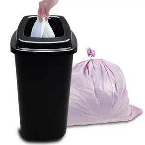 Home Centre Plastic Recycling Kitchen Office Waste Bin 45 Litre Black Open Touchless Rim