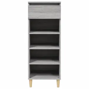 Berkfield Shoe Cabinet Grey Sonoma 40x36x105 cm Engineered Wood