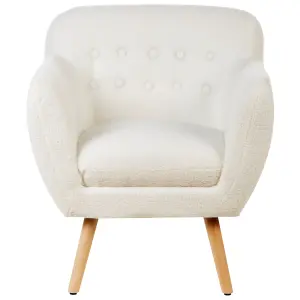 Beliani Retro Armchair MELBY Boucle White