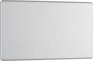 BG Electrical FBS95 Nexus Screwless Flat-Plate Double Blank Plate Brushed Steel