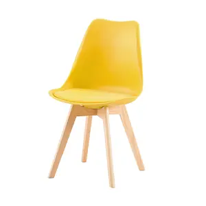 Nero Upholstered Dining Chair (Set of 2) Yellow / Oak