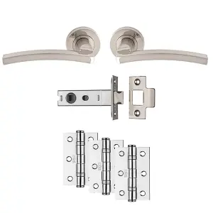 Carlisle Brass Tavira Lever on Rose Latch Door Pack - Satin Nickel