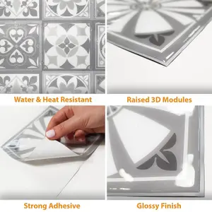 16 Pcs 15.4x15.4cm 3D Tile Stickers