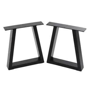 2 Pcs Black Furniture Legs Industrial Metal Table Legs for Home DIY Installation 60cm W x 7cm D x 40cm H