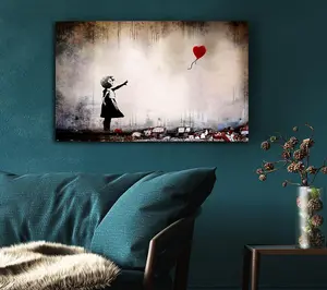 Heart Balloon Canvas Print Wall Art - Medium 20 x 32 Inches