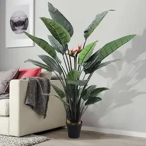 Artificial Plant Fake Potted Bird of Paradise Palm Tree in Black Pot 180 cm