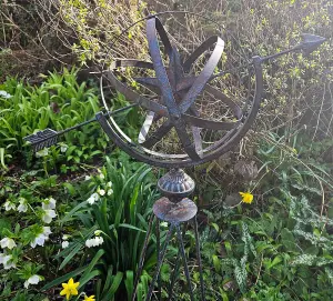 Decorative Metal Armillary Sphere Globe Garden Sculpture with Star