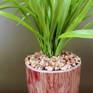 Artificial Grass Plant Planter Ceramic & Metal Stand Botanik