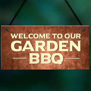 Red Ocean BBQ Barbecue Sign For Garden Novelty Garden Signs And Plaques Welcome Signs