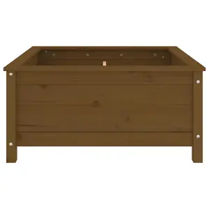 Berkfield Garden Planter Honey Brown 82.5x82.5x39 cm Solid Wood Pine