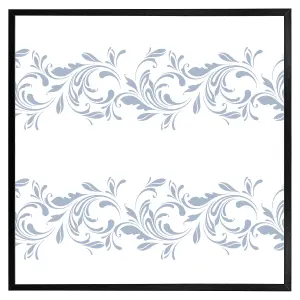 Decorative swirls and flowers (Picutre Frame) / 12x12" / White