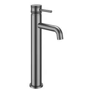 Bathroom Basin Tall Mono Mixer Tap Pillar Mounted Solid Brass - Gun Metal