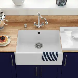 LSC Butler 595 1.0 Bowl Fireclay Ceramic Kitchen Sink & Chrome Waste