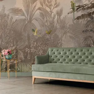 Galerie Havana Brown Parrot Jungle Wall Mural