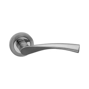 Mercury Lever Door Handle Satin Chrome/Polished Chrome