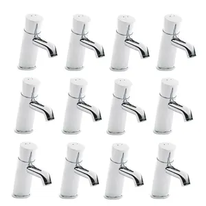 ENKI Vision Chrome Non Concussive Time Adjustable Basin Mixer Taps 12-Piece