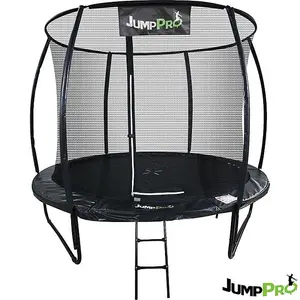 8ft JumpPRO™ Xcel Black Round Trampoline with Enclosure