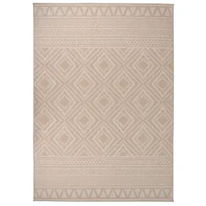 Berkfield Outdoor Flatweave Rug 120x170 cm Brown Stripes