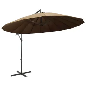 Berkfield Hanging Parasol Taupe 3 m Aluminium Pole