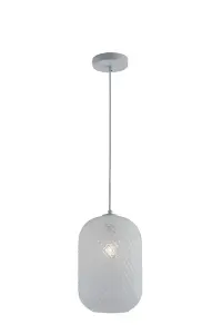 Luminosa Ashford Glass Dome Pendant, White, E27