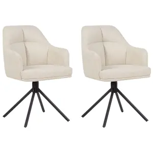 Beliani Retro Set of 2 Chairs MIRA Beige