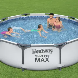 Bestway Steel pro max Swimming pool with pump (L) 3.05m x (H) 76cm