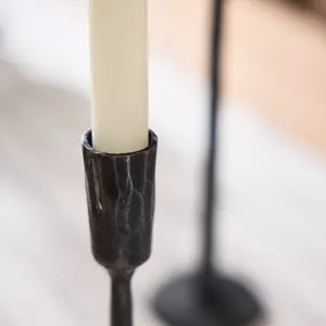 Traditional Antique Black Slim Candle Holder Table Centerpiece Candle Stick 42cm