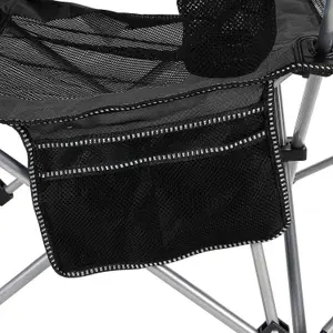 Adjustable Folding Recliner Camping Chair - Lightweight Portable Chair with Detachable Footrest Headrest Cupholder