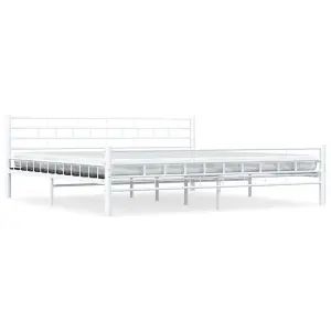 vidaXL 285300  Bed Frame White Metal 180x200 cm Super King