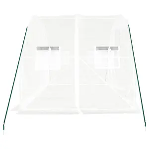 Berkfield Greenhouse with Steel Frame White 6 m2 3x2x2 m