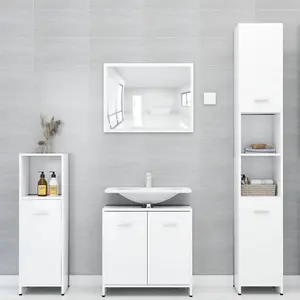 Berkfield Bathroom Cabinet White 30x30x95 cm Engineered Wood