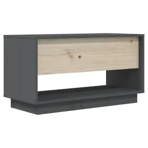 Berkfield TV Cabinet Grey 74x34x40 cm Solid Wood Pine