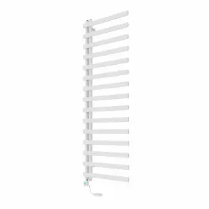 Right Radiators Prefilled Thermostatic Electric Heated Towel Rail Designer Ladder Warmer Rads - 1600x600mm White