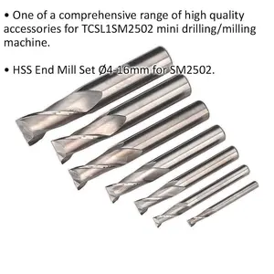 High-Quality 4 to 16mm HSS End Mill 2 Flute Set for Mini Drilling and Milling Machines