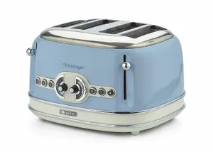 Ariete ARPK21 Vintage Retro Jug Kettle & 4 Slice Toaster Set, Blue