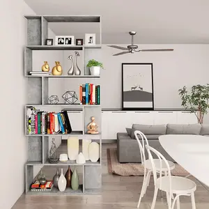 Berkfield Book Cabinet/Room Divider Concrete Grey 80x24x192 cm Engineered Wood