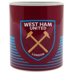 West Ham United FC Lines Mug Maroon/White/Blue (One Size)