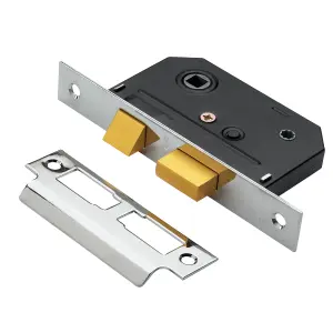 Polished Chrome effect Metal Bathroom Mortice latch