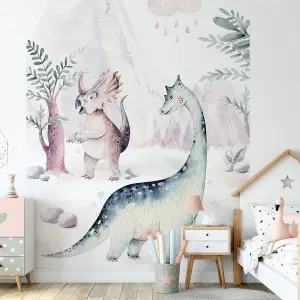 Dinosaur Animal Friends Mural - 192x260cm - 5524-4