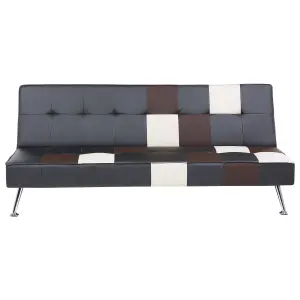 Sofa Bed OLSKER Black Faux Leather