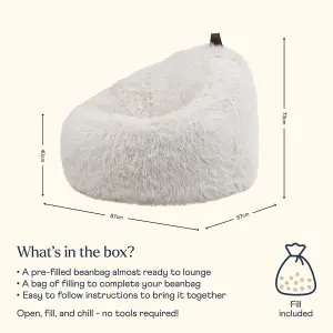 icon Cocoon Faux Fur Bean Bag Natural Bean Bag Chairs